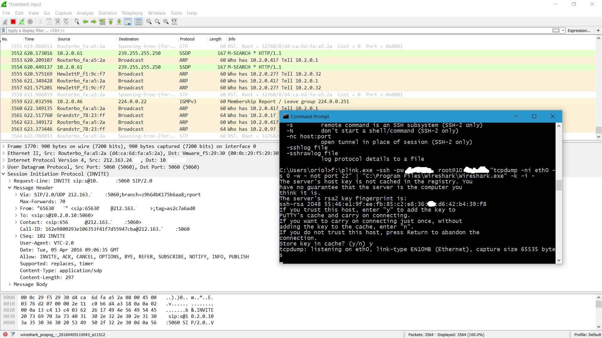use wireshark to sniff passwords